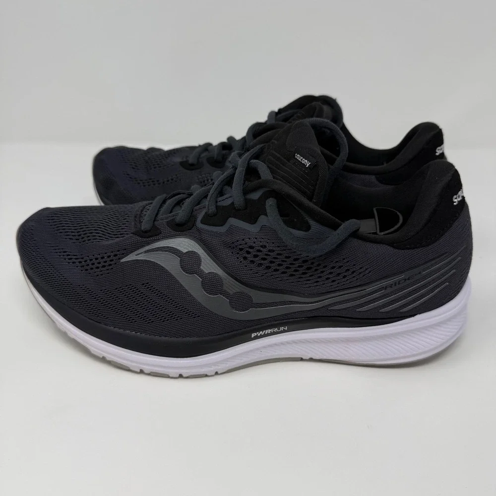 Saucony Ride 15 Mens Running Shoes Dark Gray Athletic Sneakers‎ Size 9.5 W Flaw